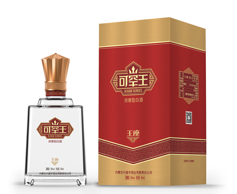 可罕王王座 38度浓香型白酒500ML*6瓶整箱装