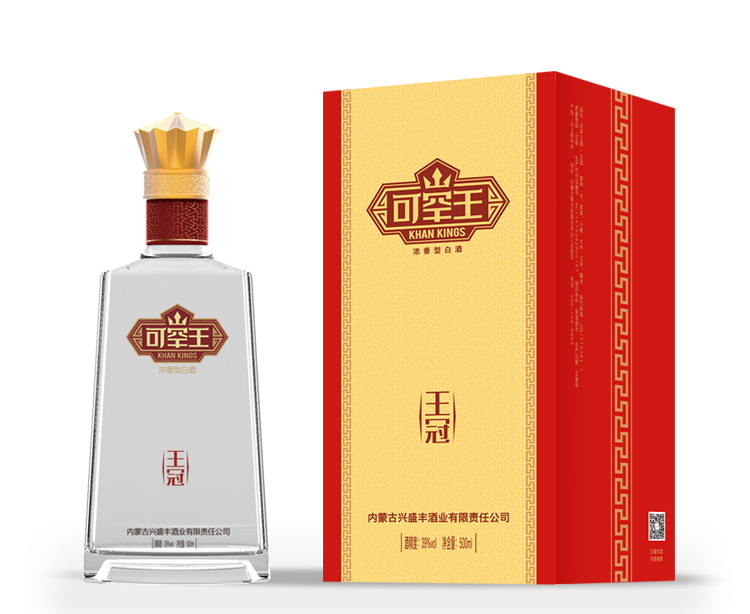 可罕王王冠 39度浓香型白酒500ML*6瓶整箱装