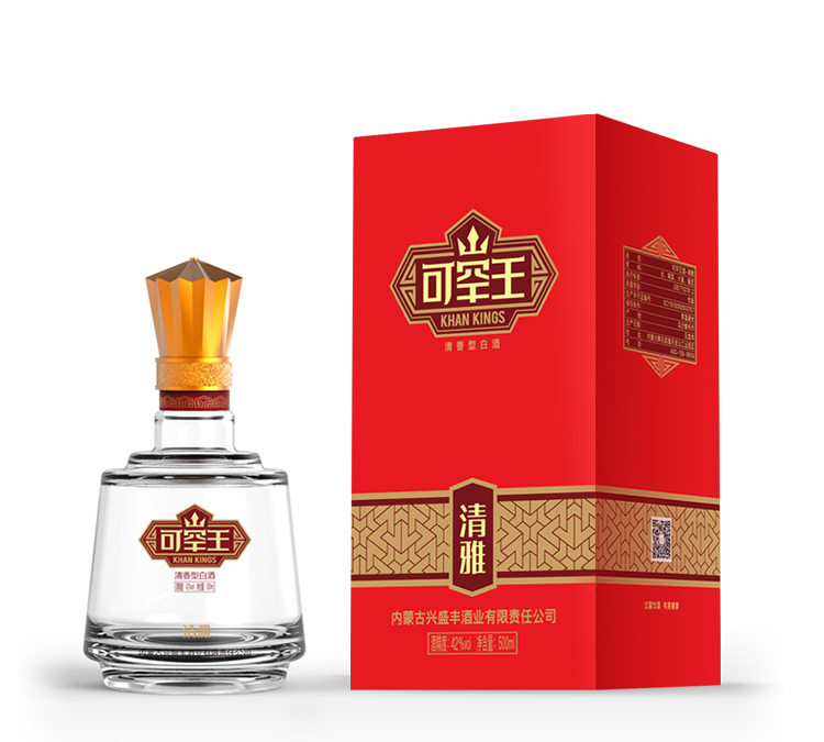 可罕王清雅 42度清香型白酒500ML*6瓶整箱装